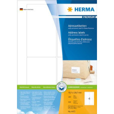 Herma Etykiety adresowe 4472 Premium A4, białe, papier matowy, 400 szt., zaokrąglone narożniki (4472)