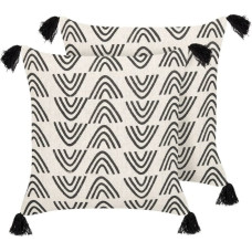 Beliani Lumarko 2 bawełniane poduszki dekoracyjne w geometryczny wzór 45 x 45 cm biało-czarne MAYS!