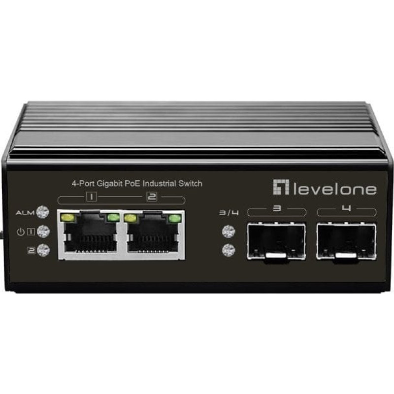 Levelone Switch LevelOne LevelOne Switch 4 Port Gigabit PoE DIN-Rail,-40°C to 75°C