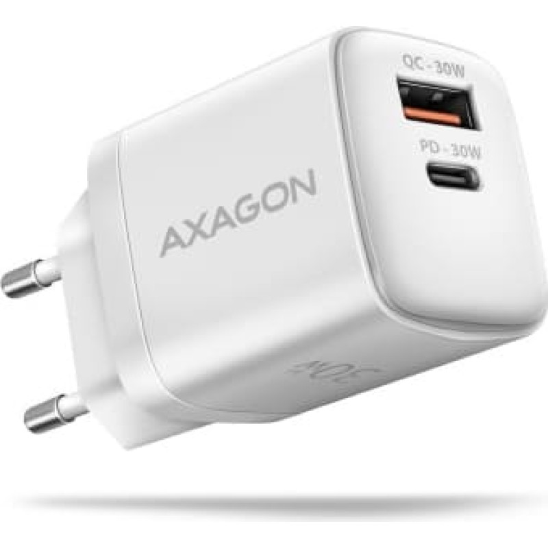 Axagon ACU-PQ30W PD&QC wall charger 30W white