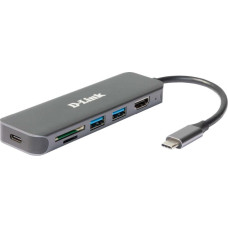 D-Link HUB USB D-Link D-Link DUB-2327  6-in-1 USB-C Hub mit HDMI/USB-PD/SD-Reader retail
