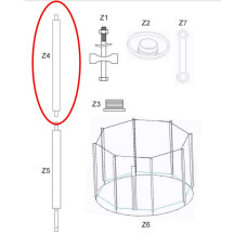 Zipro Górny słupek stelaża siatki zewnętrznej do trampoliny 14FT/435cm