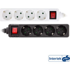 Inline® Power Strip Type F German 4 Port with Switch + Child Safety Lock white 5m