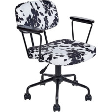 Beliani Krzesło biurowe Beliani Krzesło biurowe regulowane welurowe w łaty czarno-białe ALGERITA Lumarko!
