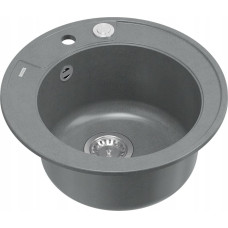 Graniteq Zlewozmywak GraniteQ MORGAN 210 GraniteQ zlewozmywak silver stone z syfonem Push To Open stal szlachetna okrągły 1-komorowy b/o