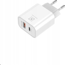 Maxximus Ładowarka Maxximus ŁAD. SIECIOWA MX ALFA 20W PD+QC, USB-A+C WHITE/BIAŁY