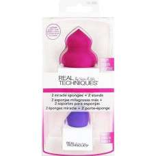 Real Techniques Real Techniques 2 Miracle Sponges + 2 Stands zestaw gąbeczki do makijażu x2 + stojaki na gąbeczki x2