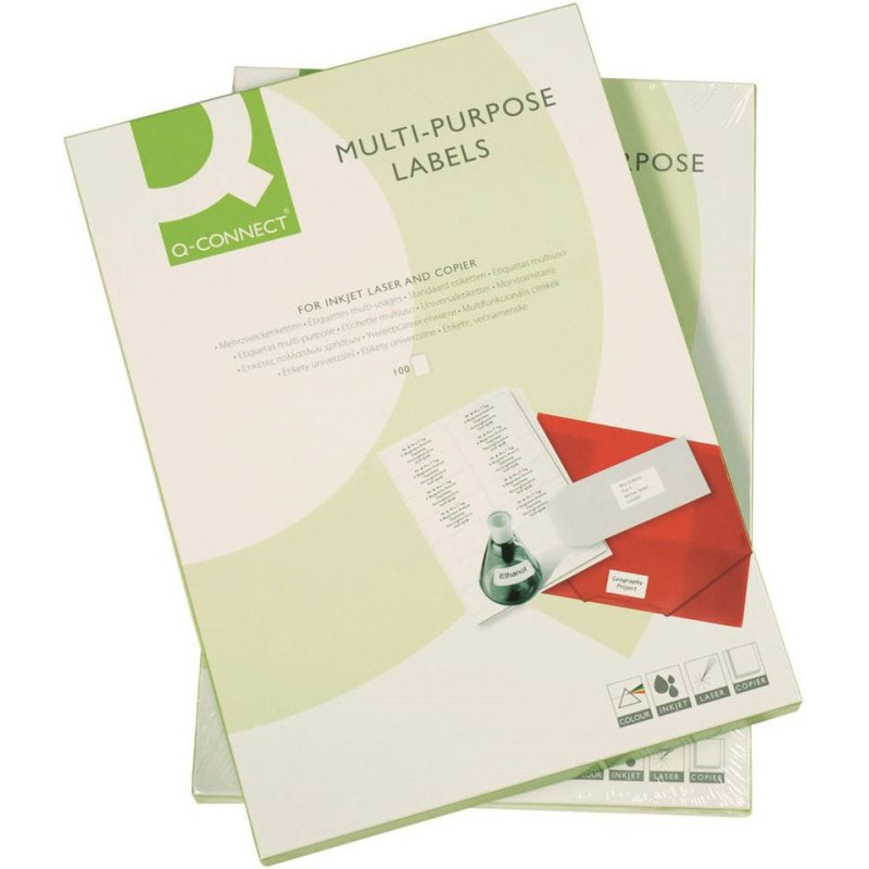 Q-Connect Etykiety uniwersalne białe 100szt. (5705831153868)