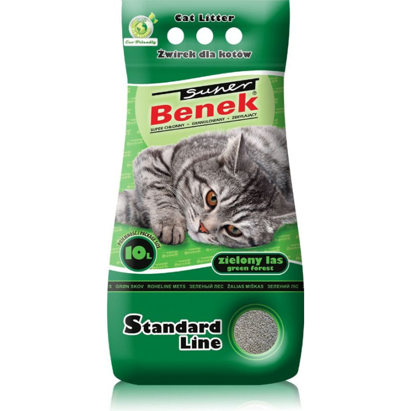 Super Benek Żwirek dla kota Super Benek Standard Zielony las 10 l