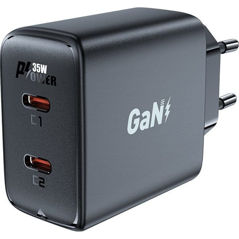 Acefast Ładowarka Acefast Ładowarka sieciowa Acefast A49, 2x USB-C, 35W PD (czarna)