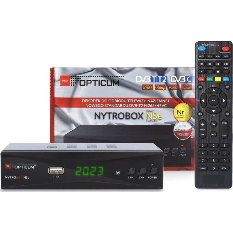 Opticum Tuner TV Opticum TUNER DVB-T2 OPTICUM NYTROBOX NSe H.265