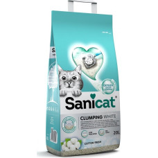 Sanicat Żwirek dla kota Sanicat Clumping White, żwirek, dla kotów, bentonit, cotton fresh, 20L, zbrylający