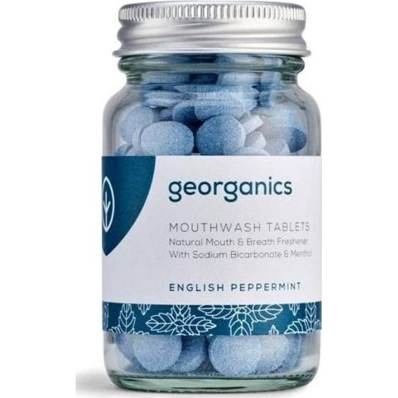 Georganics Naturalne tabletki do płukania jamy ustnej Peppermint, 180 tabletek