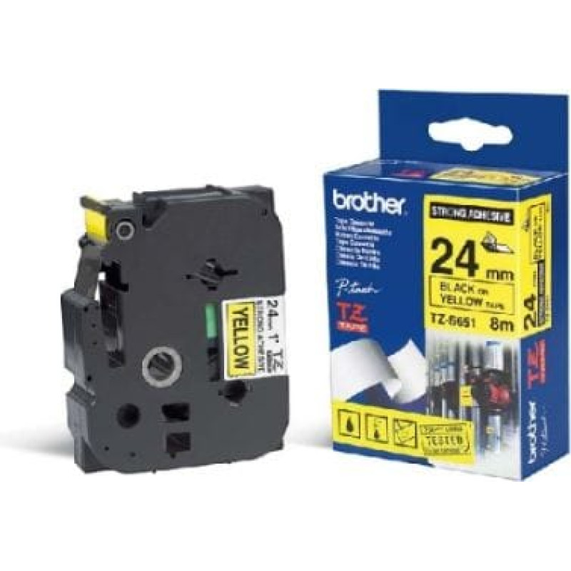 Brother taśma żółta TZ-S651 nadruk czarny