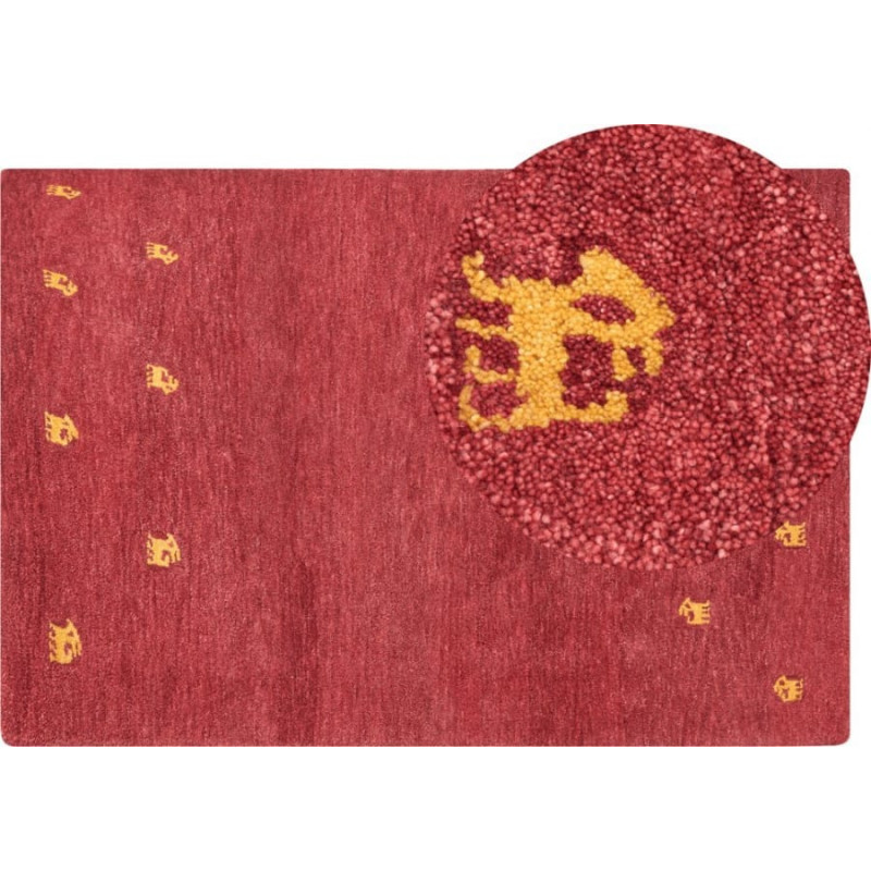 Beliani Dywan wełniany 140 x 200 cm czerwony YARALI Lumarko!