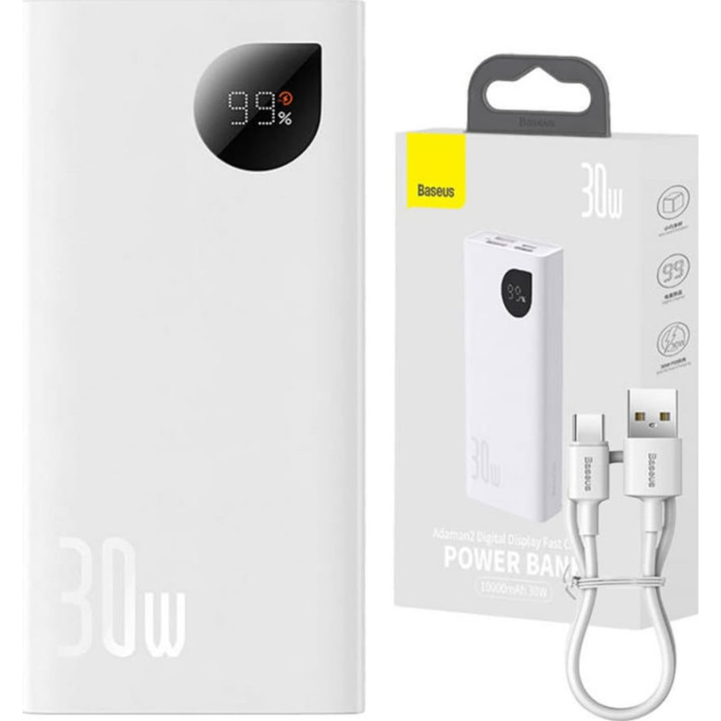 Baseus Powerbank Baseus Szybko ładujący Power Bank Baseus Adaman2 10000mAh 30W (biały)