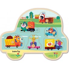 Barbo Toys Drewniane puzzle Dopasuj Kształty Pojazdy