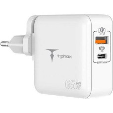 T-Phox Ładowarka T-Phox ŁAD SIEC T-PHOX MEGA T-PP09 GAN PD 65W USB/USB-C WHITE