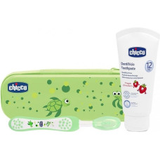 Chicco Zestaw pasta i szczoteczka do zębów + etui zielone (GXP-562818)