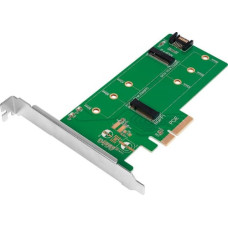 Logilink Kontroler LogiLink PCIe 3.0 x4 - 1x M.2 SATA + 1x M.2 PCIe NVMe (PC0083)