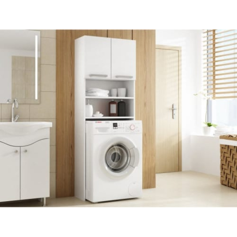 Top E Shop Topeshop PRALKA POLA BIEL bathroom storage cabinet White