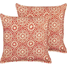 Beliani Lumarko 2 bawełniane poduszki dekoracyjne w geometryczny wzór 45 x 45 cm czerwone CEIBA!