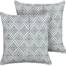Beliani Lumarko 2 bawełniane poduszki dekoracyjne w orientalny wzór 45 x 45 cm niebieski z białym CORDATA!