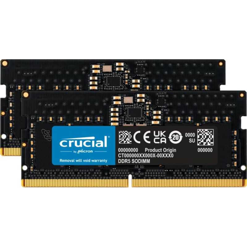 Crucial Pamięć do laptopa Crucial SODIMM, DDR5, 16 GB, 4800 MHz, CL40 (CT2K8G48C40S5)