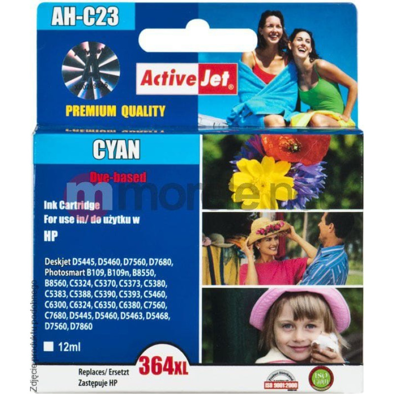 Activejet AH-364CCX HP Printer Ink, Compatible with HP 364XL CB323EE;  Premium;  12 ml;  blue.