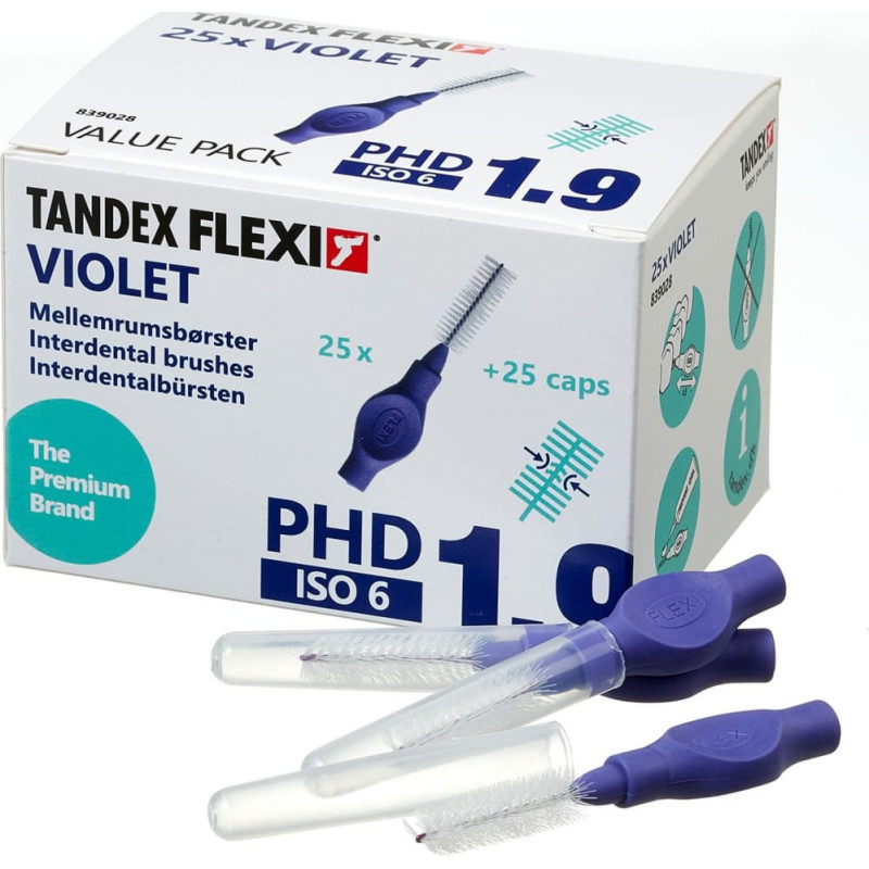 Tandex Tandex (25 szt.) szczoteczek Medium Violet (fioletowy gruby)