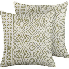 Beliani Lumarko 2 bawełniane poduszki dekoracyjne w orientalny wzór 45 x 45 cm zielono-białe LARICS!