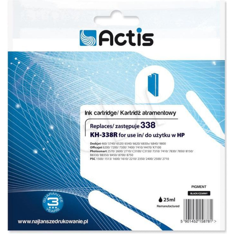 Actis KH-338R ink for HP printer; HP 338 C8765EE replacement; Standard; 15 ml; color