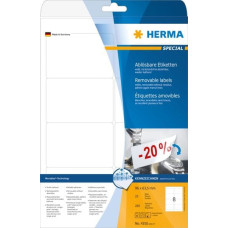 Herma Etykiety odklejalne Movables białe, papier matowy, 200 szt., zaokrąglone narożniki (4350)