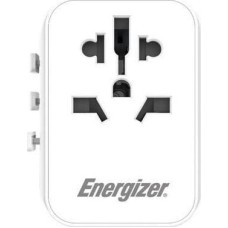 Energizer Adapter AV Energizer Energizer Ultimate - Adapter podróżny EU / US / AU / UK + 2x USB-A & USB-C certyfikat MFi (Biały)