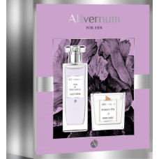 Allverne Zestaw dla kobiet Edp Iris&Patchouli 50ml+świeca Forest Spa 100g