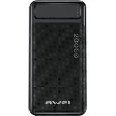 Awei Powerbank Awei AWEI PowerBank P6K 20000mAh czarny/black 2xUSB/PD/Micro-USB