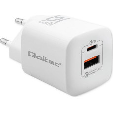 Qoltec 50763 mobile device charger Laptop, Portable gaming console, Power bank, Smartphone, Smartwatch, Tablet White AC Fast charging Indoor