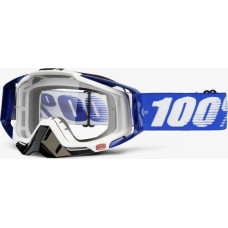 100 Bon 100% Gogle 100% RACECRAFT COBALT BLUE (Szyba Przezroczysta Anti-Fog + 10 Zrywek) (NEW)