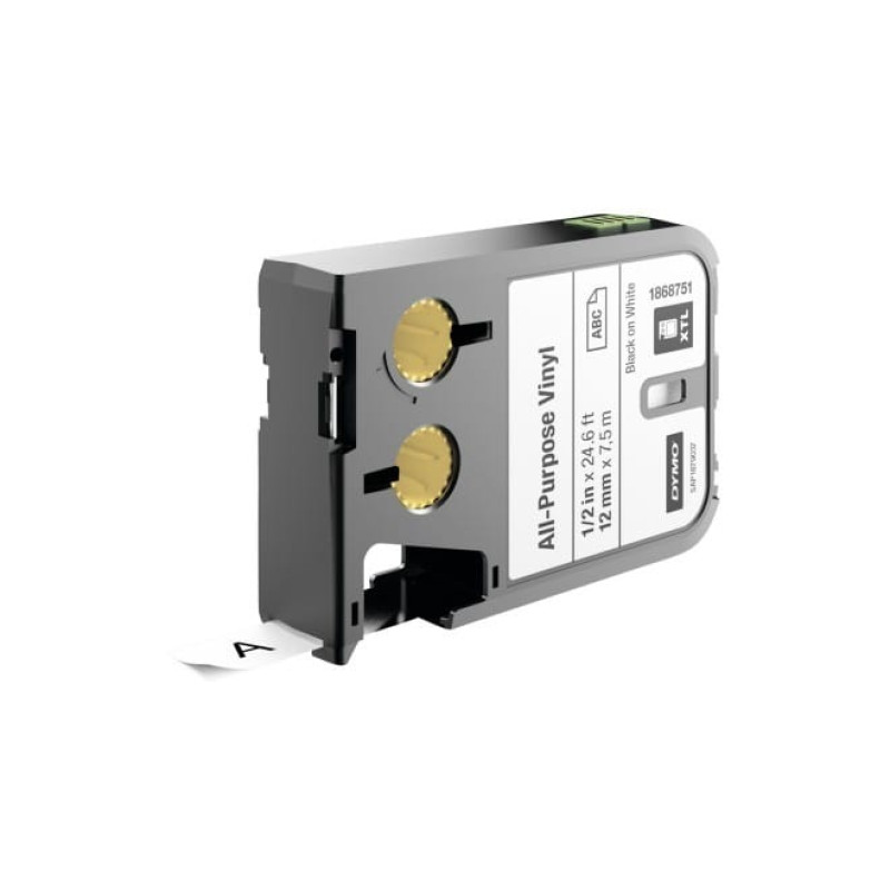 Dymo XTL All Purpose Tape Vinyl 12 mm x 7 m black to white (1868751)