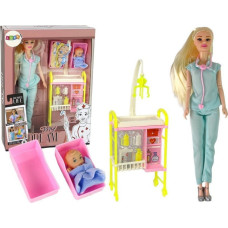 Leantoys Lalka Dla Dzieci Lekarz Długie Włosy Akcesoria