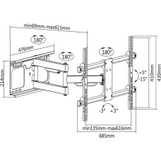 Cabletech TV kronšteins 37-70 