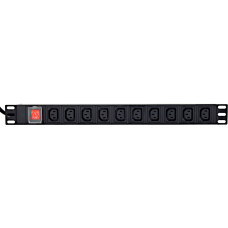 Gembird EnerGenie EG-PDU-10C132C19 Power distribution unit (PDU), 10 pcs C13 sockets, 1U, 16A, C20 plug 2 m cable, black