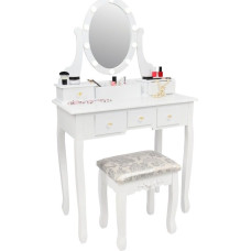 Noname Toaletka kosmetyczna z lustrem LED i taboretem (2785)