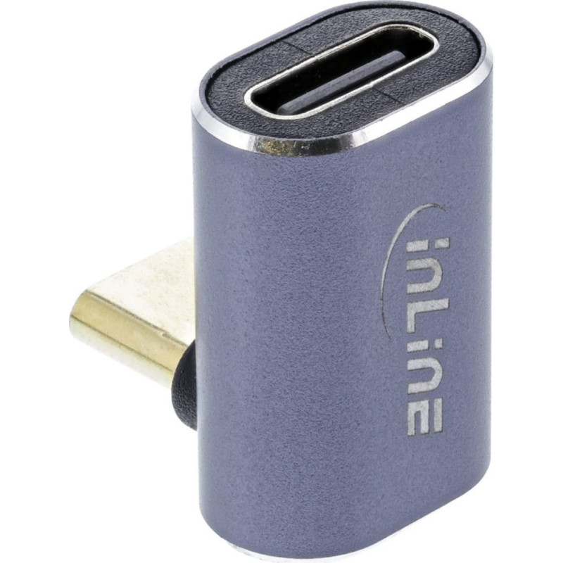 Inline Adapter USB InLine InLine® USB4 Adapter, USB Type-C male/female up/down angled, aluminium, grey