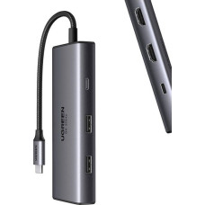 Ugreen Adapter USB Ugreen Adapter 6w1 UGREEN CM498 Hub USB do 2x USB-A 3.0, USB-C 3.0, 2xHDMI, PD