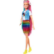 Barbie Lalka Barbie Barbie - Kolorowe włosy, panterka (GRN81)