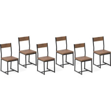 Beliani Zestaw 6 krzeseł do jadalni ciemne drewno LAREDO