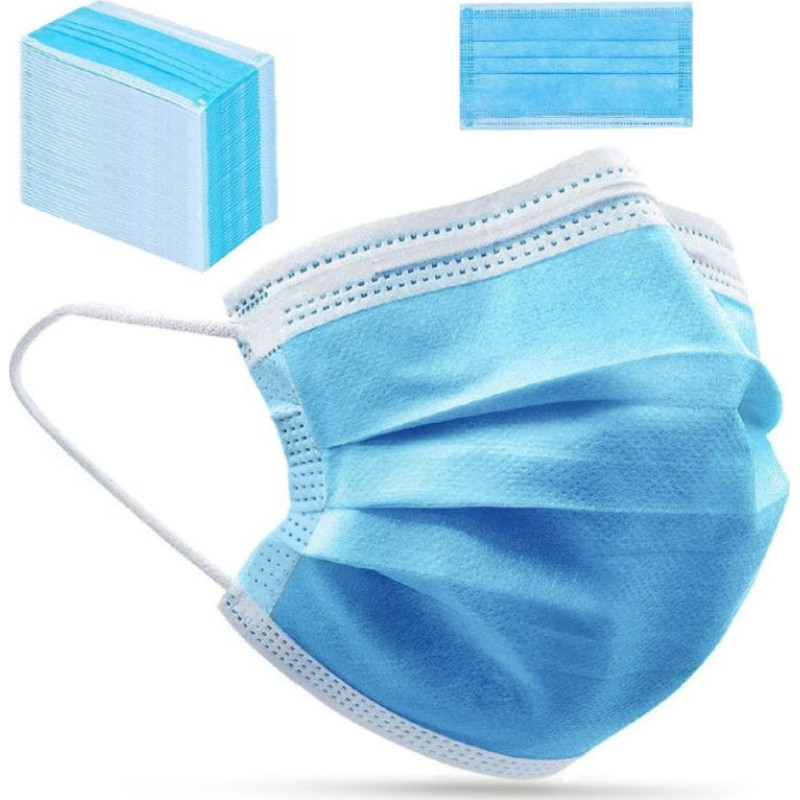 Promedix maska jednorazowa FFP2 zestaw 50 sztuk kolor niebieski (PR-205)