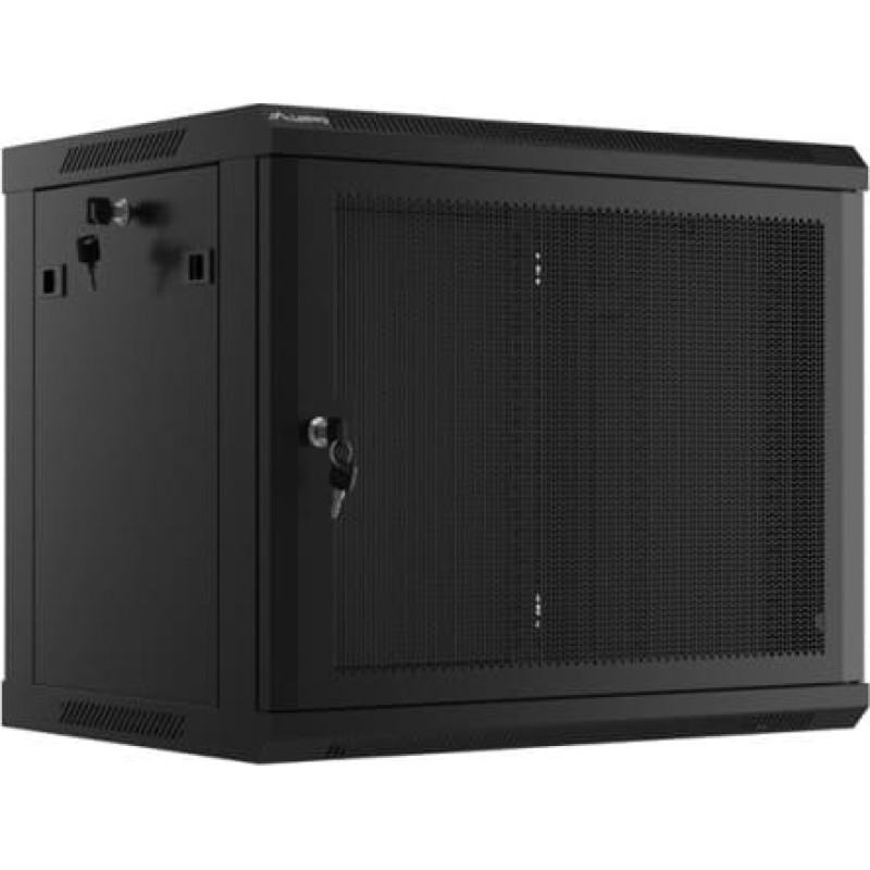 Lanberg Hanging cabinet 19 inches 9U 600x450 perforated doors (flat pack) black