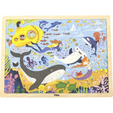 Viga Viga 44583 Puzzle na podkłądce 48 elementów - poznajemy morze i jego mieszkańców